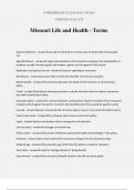 Missouri Life and Health - Terms