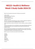 NR222- Health & Wellness- Week 5 Study Guide 2024&sol;25