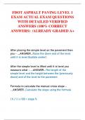 FDOT ASPHALT PAVING LEVEL 1  EXAM ACTUAL EXAM QUESTIONS  WITH DETAILED VERIFIED  ANSWERS &lpar;100&percnt; CORRECT  ANSWERS&rpar; &sol;ALREADY GRADED A&plus;