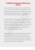 CASPER Exam Questions With Correct  Answers