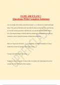 FAML 400 EXAM 1 Questions With Complete Solutions
