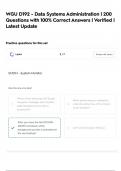 WGU D192 - Data Systems Administration &vert; 200 Questions with 100&percnt; Correct Answers &vert; Verified &vert; Latest Update