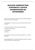 2024&sol;2025 SAMENVATTING  STRAFRECHT LAATSTE  EXAMENVRAGEN EN  ANTWOORDEN
