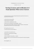 Nursing Licensure and Certification ch 4 Exam Questions With Correct Answers