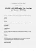 OB&sol;GYN ARDMS Practice Test Questions And Answers 100&percnt; Pass