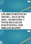 LPL4802 PORTFOLIO MEMO - MAY&sol;JUNE 2024 - SEMESTER 1 - WITH DETAILED FOOTNOTES AND BIBLIOGRAPHY