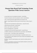 Oregon State Board Nail Technology Exam Questions With Correct Answers