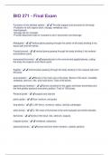 BIO 271 - Final Exam  Questions and Answers 100&percnt; Verified