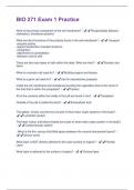 BIO 271 Exam 1 Practice  Questions and Answers 100&percnt; Verified
