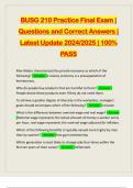 BUSG 210 Practice Final Exam &vert; Questions and Correct Answers &vert; Latest Update 2024&sol;2025 &vert; 100&percnt; PASS