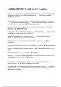UNCG BIO 277 Final Exam Review  Questions and Answers 100&percnt; Verified