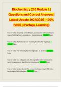 Biochemistry 210 Module 1 &vert; Questions and Correct Answers &vert; Latest Update 2024&sol;2025 &vert; 100&percnt; PASS &vert; &lpar;Portage Learning&rpar;