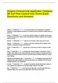 Virginia Commercial Applicator Category 3B Turf Pest Control Key Terms Exam Questions and Answers&period;