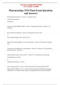 Pharmacology 5334 Final Exam Questions and Answers