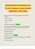 Biochem Exam 5 Questions and Correct Answers &vert; Latest Update 2024&sol;2025 &vert; 100&percnt; PASS