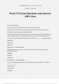 Psych 111 Exam Questions And Answers 100&percnt; Pass