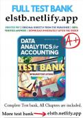 Test Bank for Introduction to Data Analytics for Accounting&comma; 2nd Edition by Vernon Richardson&vert;ultimate guide 100&percnt; verified