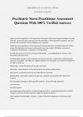 Psychiatric Nurse Practitioner Assessment Questions With 100&percnt; Verified Answers