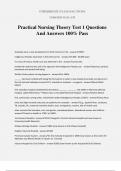 Practical Nursing Theory Test 1 Questions And Answers 100&percnt; Pass
