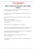 BHS 175 final Test Questions with Verified Answers