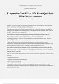 Progressive Care RN A 2024 Exam Questions With Correct Answers