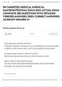 RN TARGETED MEDICAL SURGICAL GASTROINTESTINAL EXAM 2024 ACTUAL EXAM COMPLETE 200 QUESTIONS WITH DETAILED VERIFIED ANSWERS &lpar;100&percnt; CORRECT ANSWERS&rpar; &sol;ALREADY GRADED A&plus;