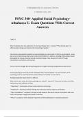PSYC 340- Applied Social Psychology- Athabasca U&period; Exam Questions With Correct Answers