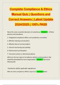 BUNDLE FOR CERTIFIED COMPLIANCE AND ETHICS PROFESSIONAL &lpar;CCEP&rpar; EXAMS&colon;&colon;&colon; QUESTIONS AND CORRECT ANSWERS &vert; LATEST UPDATE 2024&sol;2025 
