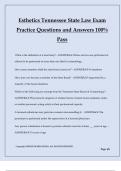 Esthetics Tennessee State Law Exam Practice Questions and Answers 100&percnt; Pass