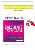 TEST BANK FOR CALCULATE WITH CONFIDENCE&comma; 7TH EDITION&comma; DEBORAH C&period; GRAY MORRIS &vert; Verified Chapter's 1 - 25 &vert; Complete