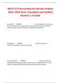 WGU C213 Object Assessment Accounting for Decision Makers 2024&sol; 2025 Exam &vert;Actual Questions and Verified Answers &vert; A Grade