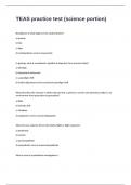 TEAS practice test &lpar;science portion&rpar; exam 2024&sol;2025 with 100&percnt; correct answers