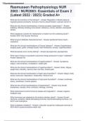 Rasmussen Pathophysiology NUR 2063 &sol; NUR2063&colon; Essentials of Exam 2 &lpar;Latest 2022 &sol; 2023&rpar; Graded A&plus;