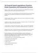 VA funeral board regulations Practice Exam Questions All Answered Correct&period;