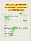 CPXP Exam &vert; Questions and Correct Answers &vert; Latest Update 2024&sol;2025 &vert; 100&percnt; PASS