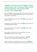 Virginia Contractor's Exam Virginia &lpar;Class A or B&rpar; Practice and VA General &lpar;Class A or B&rpar; Practice Questions And Answers 100&percnt; Correct &vert; New Update 2025