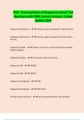 TDG - Transportation of Dangerous Goods Test Questions with 100&percnt; Correct Answers &vert;Latest Update 2024