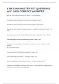 LRR EXAM MASTER SET QUESTIONS AND 100&percnt; CORRECT ANSWERS&period;