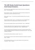 TN LRR Study Guide Exam Questions And Actual Answers&period;