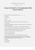 Careers in Pysch Ch&period; 1 Exam Questions With Correct Answers&period;