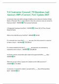 VA Contractor General &vert; 78 Questions And Answers 100&percnt; Correct &vert; New Update 2025