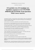 S12 sprinkler test&comma; S13 standpipe test&comma; Sprinklers segment 5&comma; S-12 CITYWIDE SPRINKLER SYSTEMS&period; Exam Questions With Correct Answers