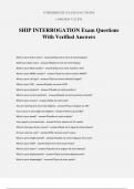 SHIP INTERROGATION Exam Questions With Verified Answers