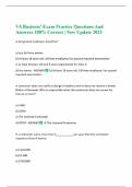 VA Business' Exam Practice Questions And Answers 100&percnt; Correct &vert; New Update 2025
