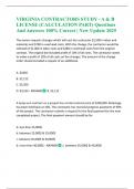 VIRGINIA CONTRACTORS STUDY - A & B LICENSE &lpar;CALCULATION PART&rpar; Questions And Answers 100&percnt; Correct &vert; New Update 2025