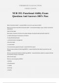 NUR 352&colon; Functional Ability Exam Questions And Answers 100&percnt; Pass