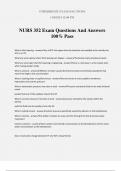 NURS 352 Exam Questions And Answers 100&percnt; Pass