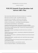 NUR 352 Jeopardy Exam Questions And Answers 100&percnt; Pass