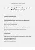 SOCIAL PSYCHOLOGY Bundled Exam Questions And Answers 100&percnt; Solved