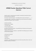 SPHR Practice Questions With Correct Answers